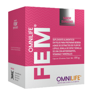 Omnilife Fem Plus — Suplemento alimenticio en polvo sabor durazno